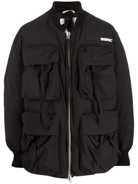 Logo-Patch Zip-Up Padded Coat