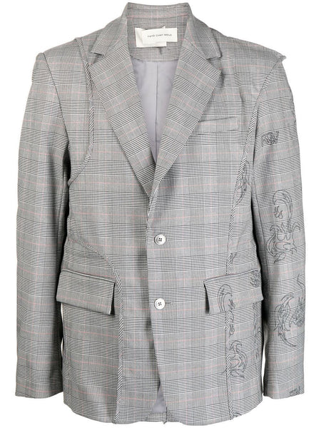 Double-Print Check Blazer