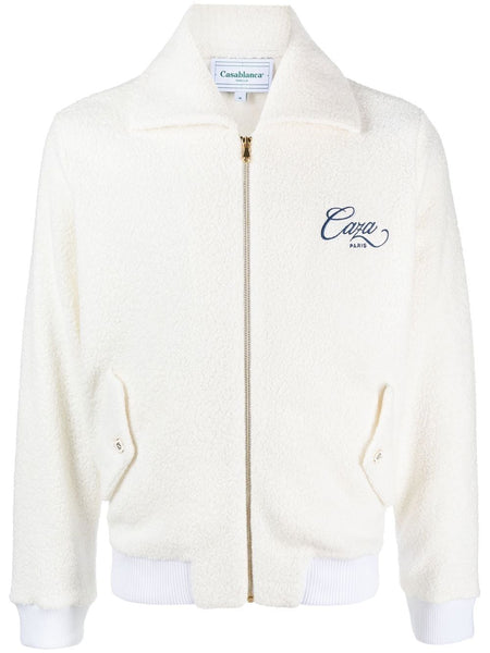 Logo Embroidered Zip Front Jacket