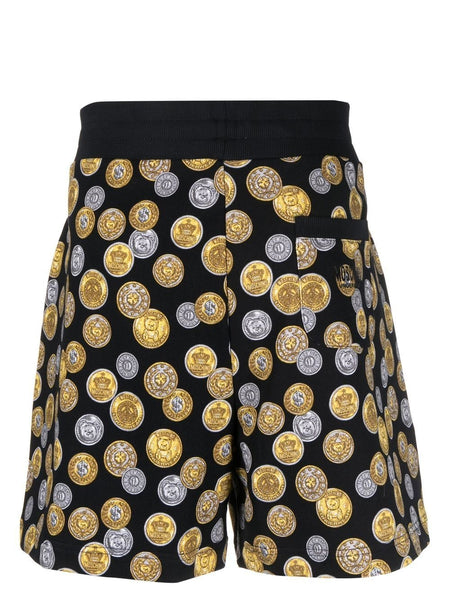 Coin-Print Cotton Track-Shorts