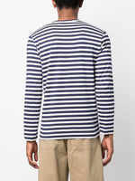 Stripe-Pattern Cotton T-Shirt