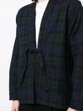 Tartan Front-Tie Jacket