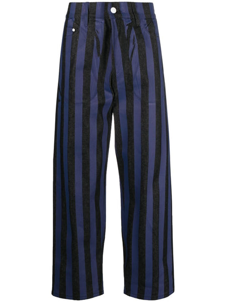 Striped Straight-Leg Trousers