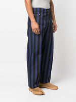 Striped Straight-Leg Trousers