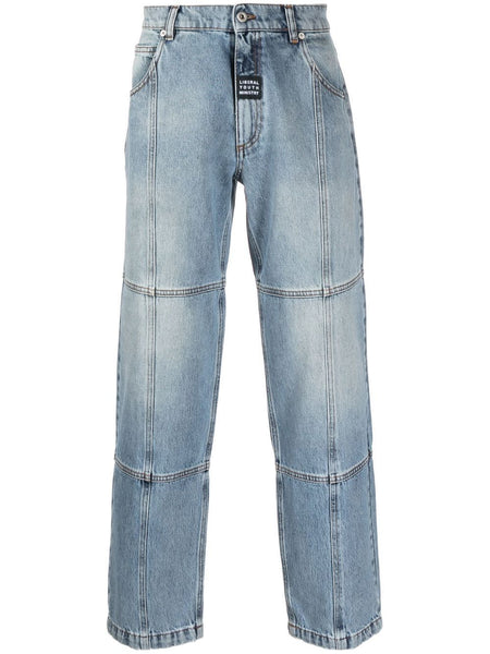 Panelled Straight-Leg Jeans