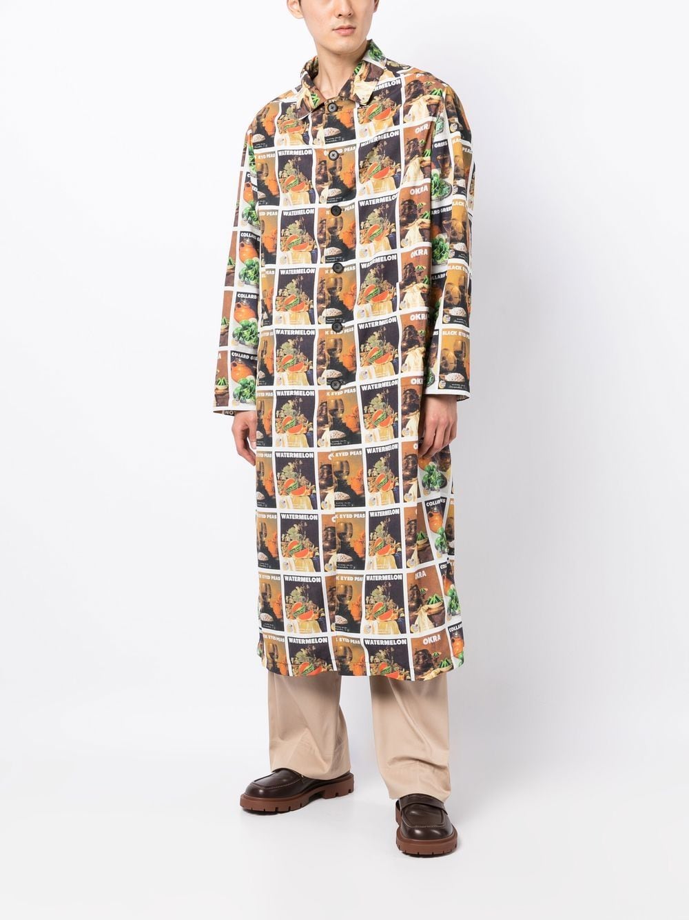 Graphic-Print Long-Length Shirt