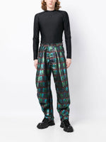 Graphic-Print Tapered-Leg Trousers