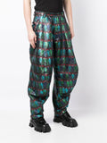 Graphic-Print Tapered-Leg Trousers