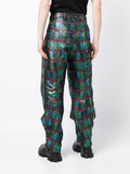 Graphic-Print Tapered-Leg Trousers