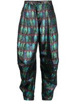 Graphic-Print Tapered-Leg Trousers