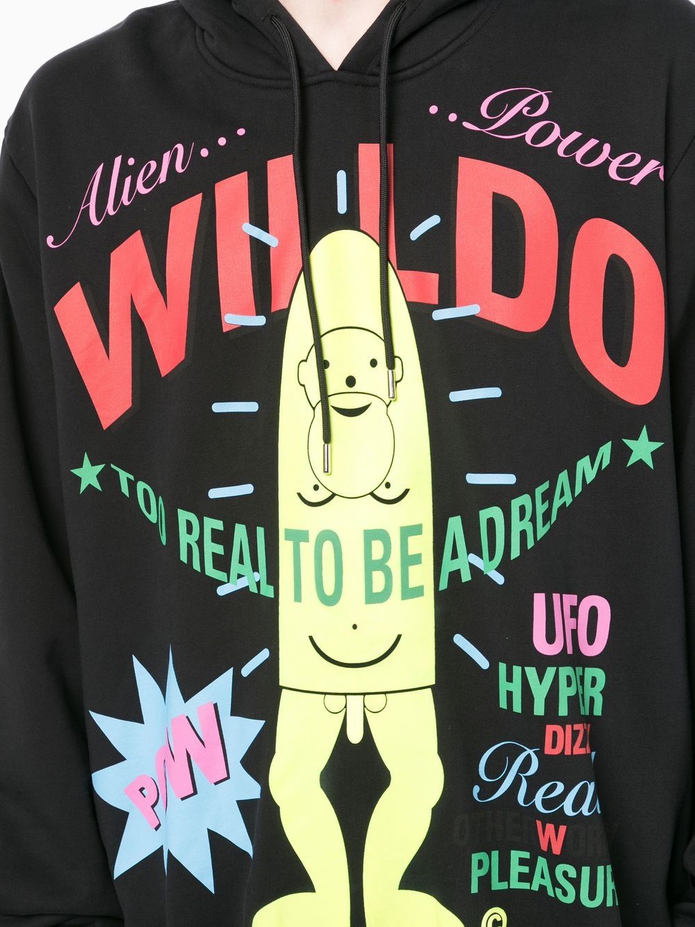Slogan-Print Long-Sleeve Hoodie