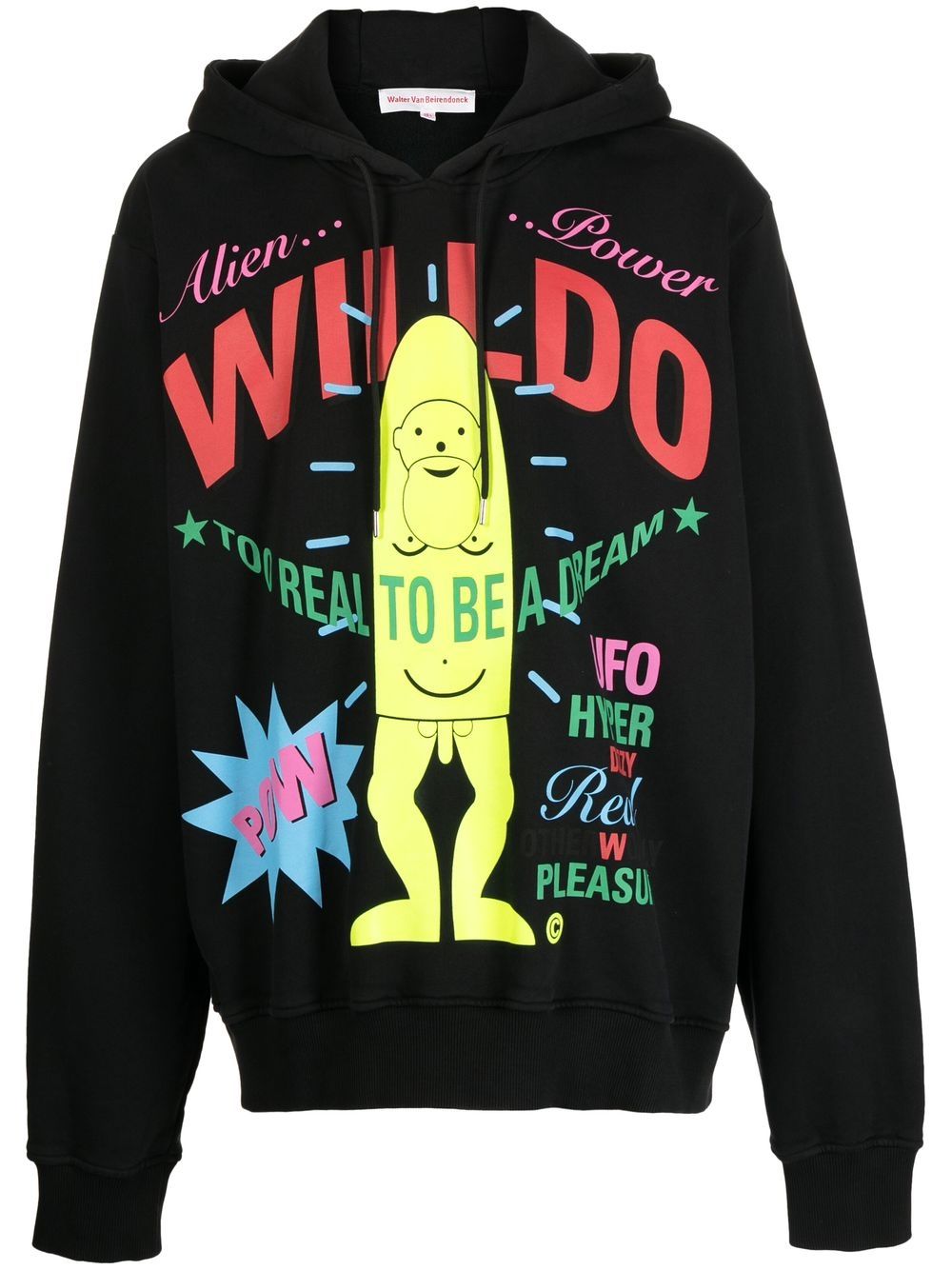 Slogan-Print Long-Sleeve Hoodie