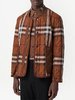 Vintage Check Quilted Bomber Jacket
