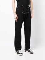 Button Front Straights-Leg Jeans