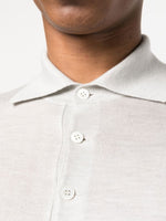 Striped Fine Knit Polo Shirt