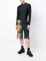 Tartan-Print Wool Shorts