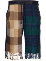 Tartan-Print Wool Shorts