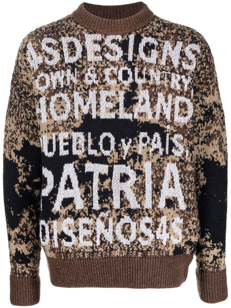 Slogan Intarsia-Knit Sweatshirt