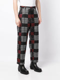 Check-Print Cropped Trousers