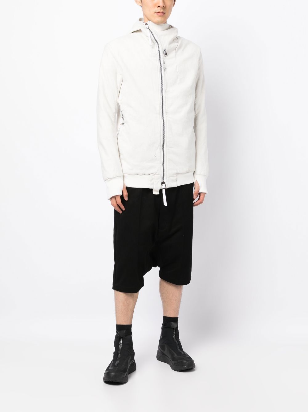Off-Centre Zip-Up Hooded Jacket