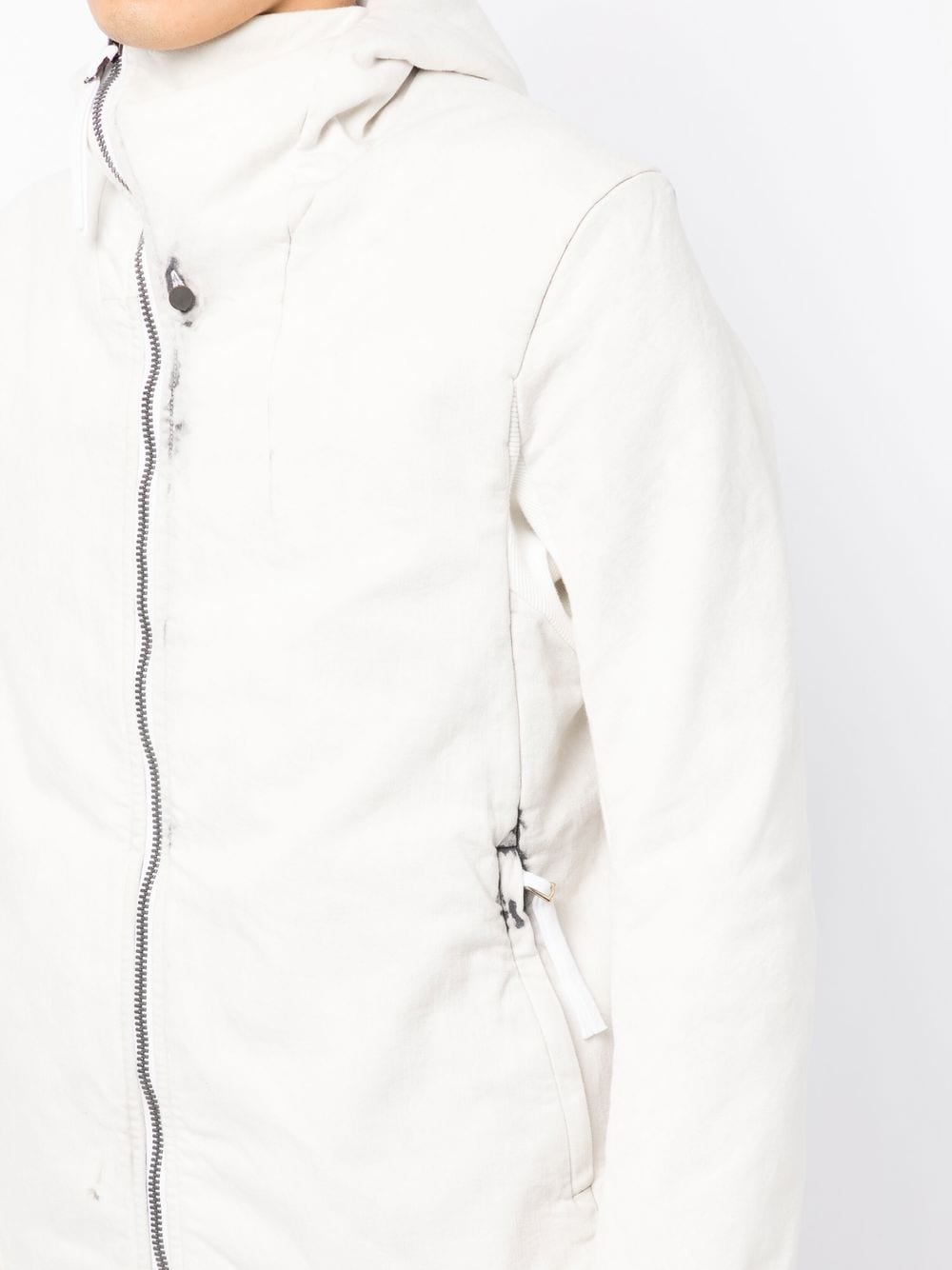Off-Centre Zip-Up Hooded Jacket