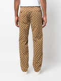 Check Pattern Straight Trousers
