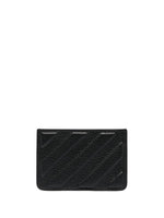 Diag-Stripe Leather Cardholder