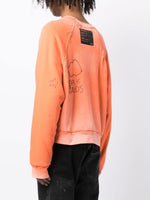 Distressed-Effect Embroidered Sweatshirt