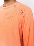 Distressed-Effect Embroidered Sweatshirt
