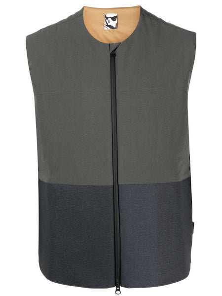 Zip-Up Collarless Gilet