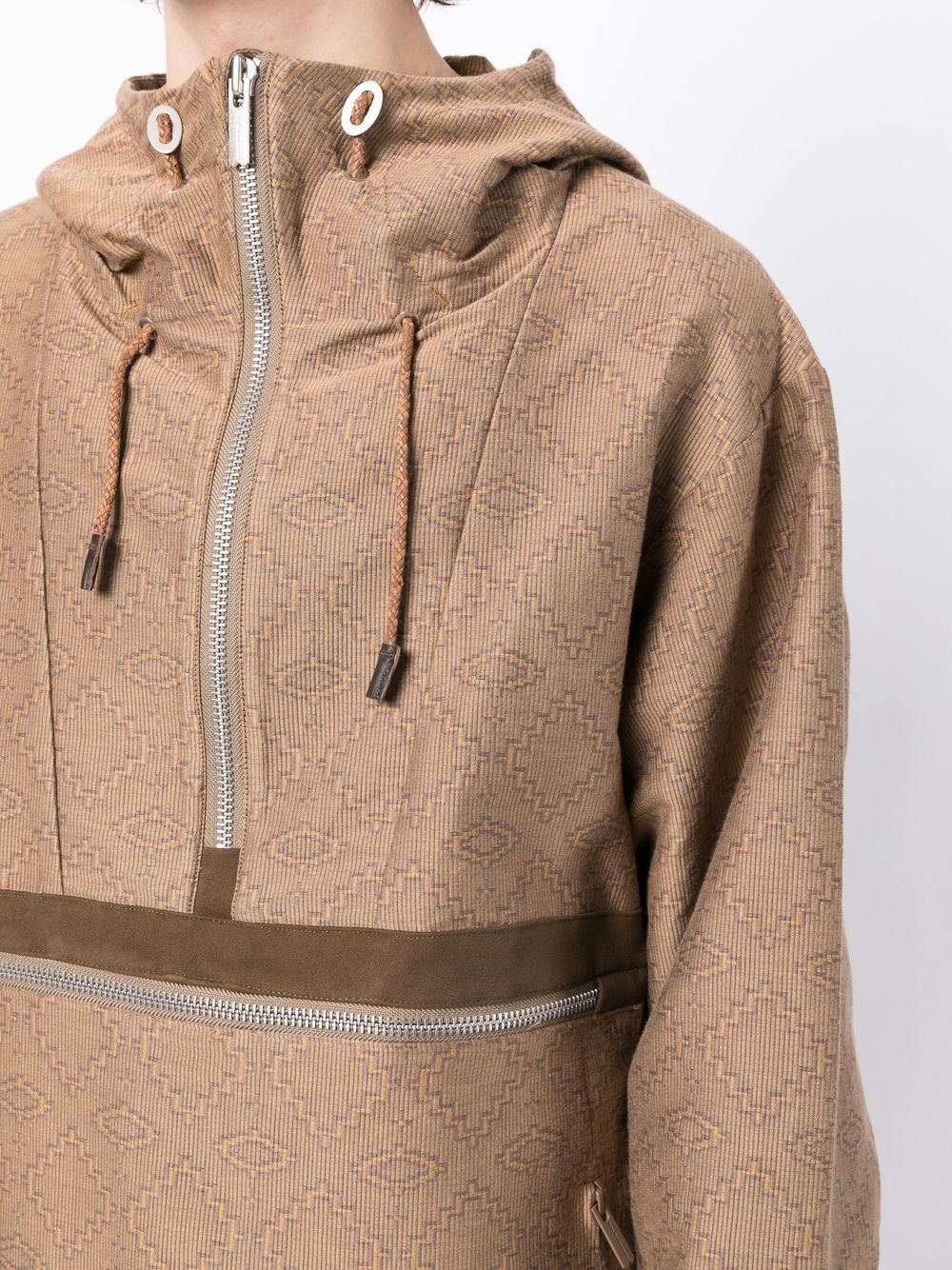 Geometric Pattern Half-Zipped Jacket