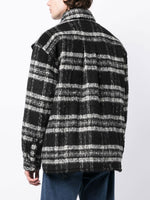 Textured Stripe-Pattern Shirt Jacket