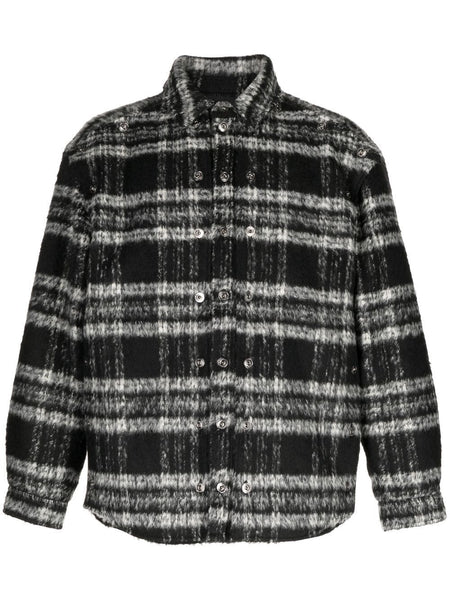 Textured Stripe-Pattern Shirt Jacket