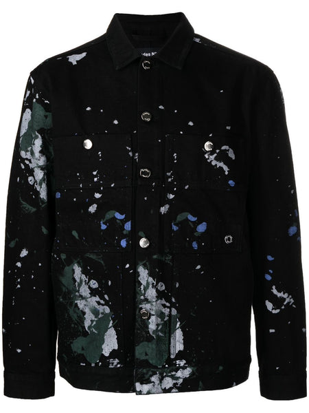 Painterly-Print Buttoned Jacket