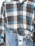 Denim-Panel Patchwork Shirt
