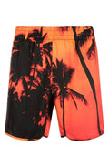 Palm-Tree Print Swim Shorts