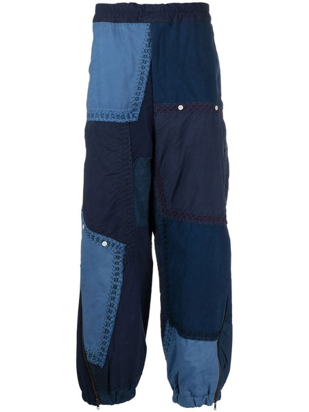 Patchwork Zip-Detail Trousers