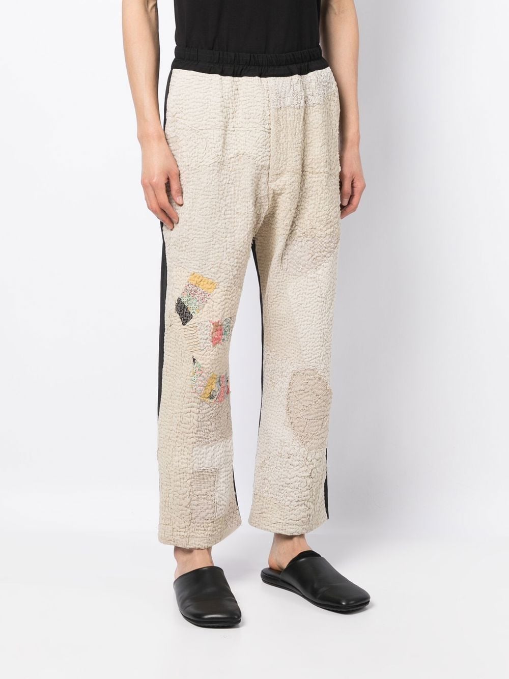 Patchwork-Detail Two-Tone Trousers
