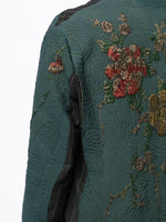 Gil Floral-Embroidered Pinstripe Coat