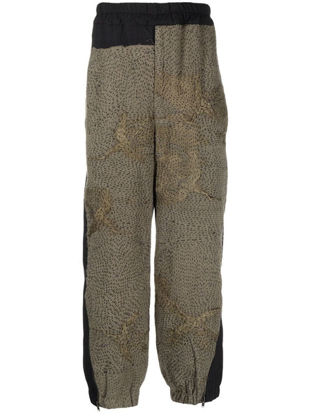 Harley Floral-Embroidered Pinstripe Trousers