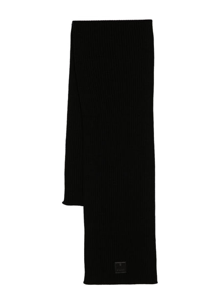 Ribbed Logo-Patch Scarf
