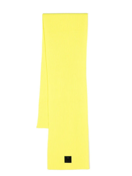 Ribbed Logo-Patch Scarf