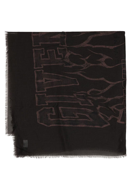 Logo-Print Modal-Cashmere Scarf