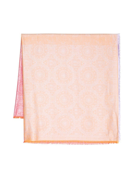 Geometric-Pattern 4G-Motif Silk Scarf