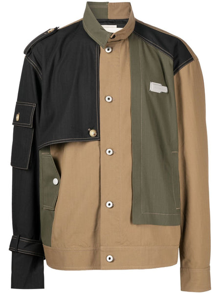 Colour-Block Panel Shirt Jacket