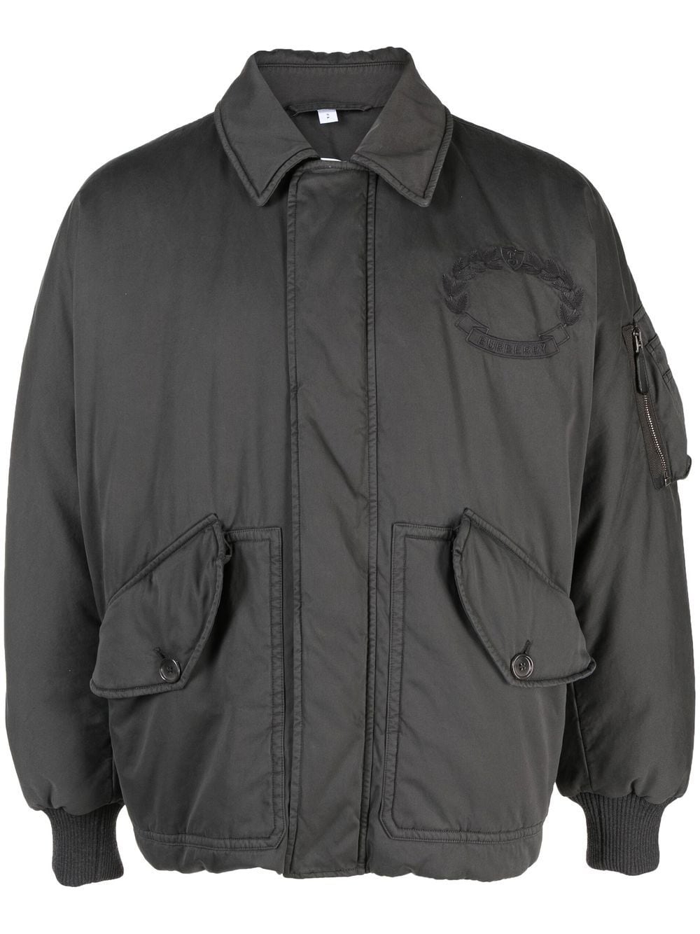 Embroidered-Logo Bomber Jacket