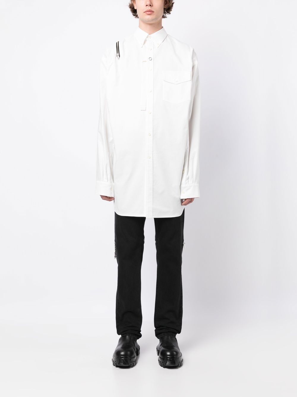 Zip-Detail Long-Sleeved Shirt