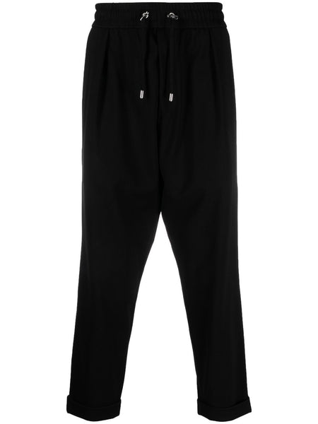 Drop-Crotch Cropped Trousers