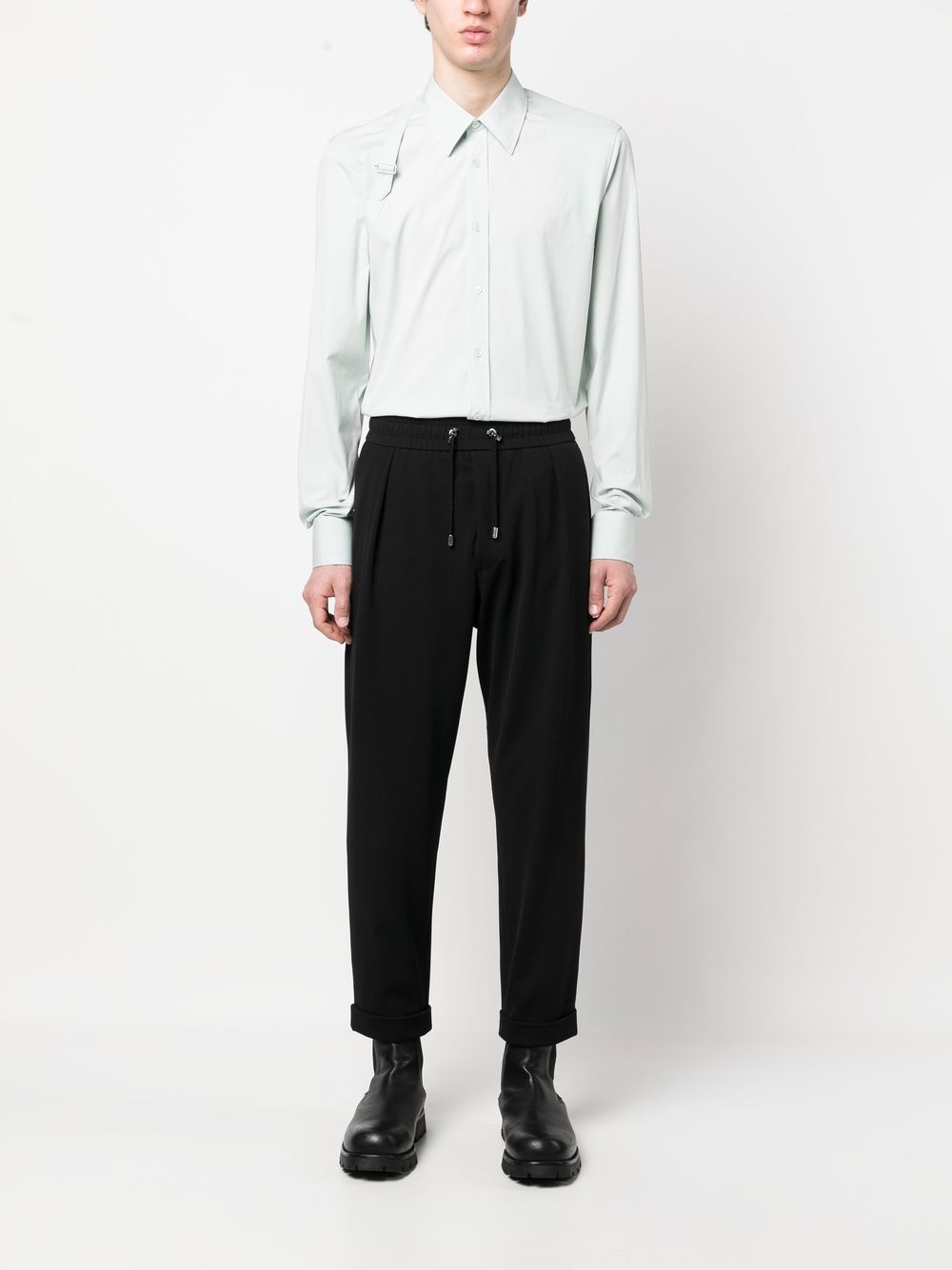 Drop-Crotch Cropped Trousers