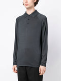 Long Sleeve Cashmere Polo Shirt